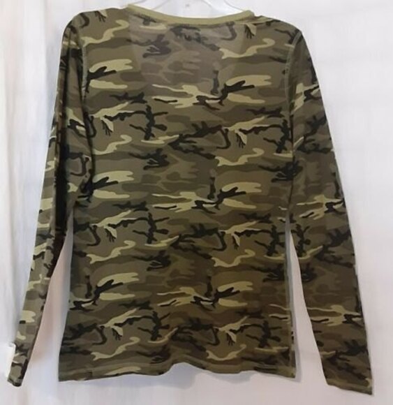 Miley Cyrus Max Azria Long Sleeve XL Camouflage Lightweight T-Shirt - Picture 2 of 7
